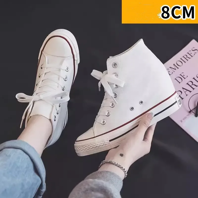 Ethnic Modern Fashion - Женские парусиновые туфли на платформе высотой