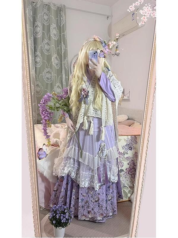 Hanbok Modern Set - Фиолетовый комплект ханбок: повседневный милый наряд