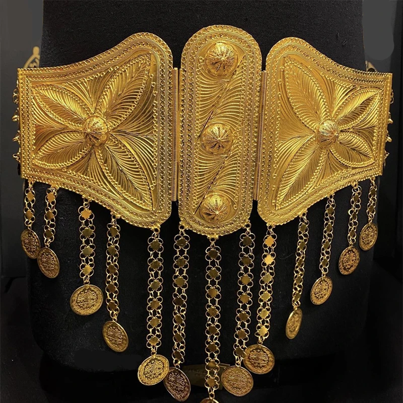 Ethnic Fashion Co In - Kurdyish Роскошные свадебные украшения Позолоченный пояс-цепочка