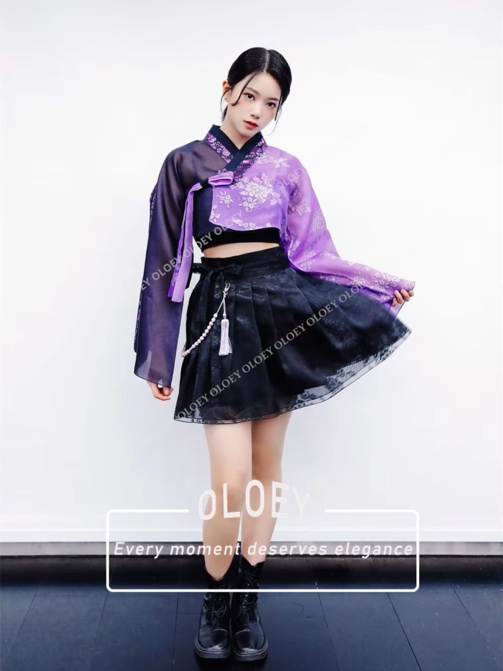 Винтажный черно-фиолетовый хан – обзор и цена Hanbok Modern Set